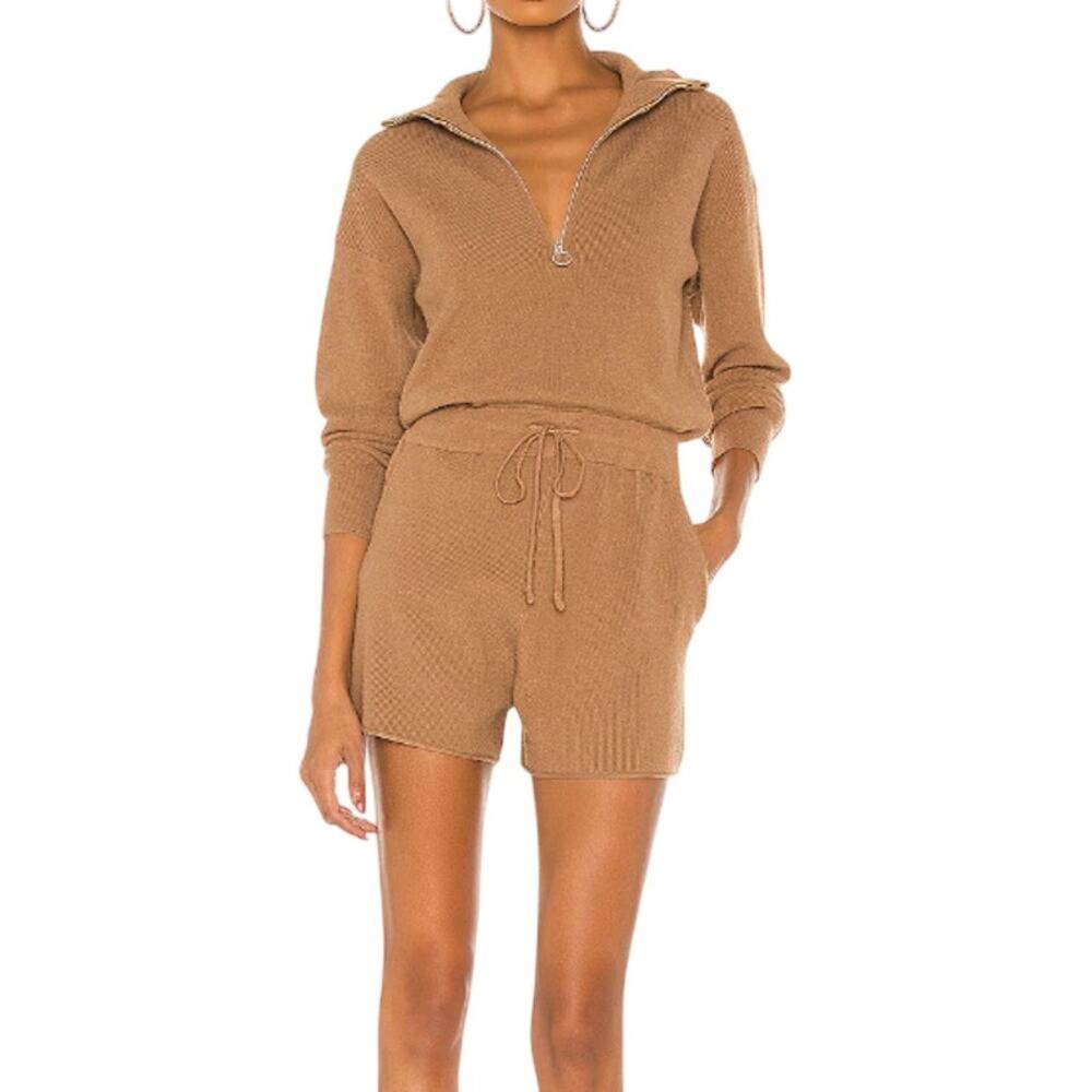 L'Academie Shannon Romper in Brown, Size M